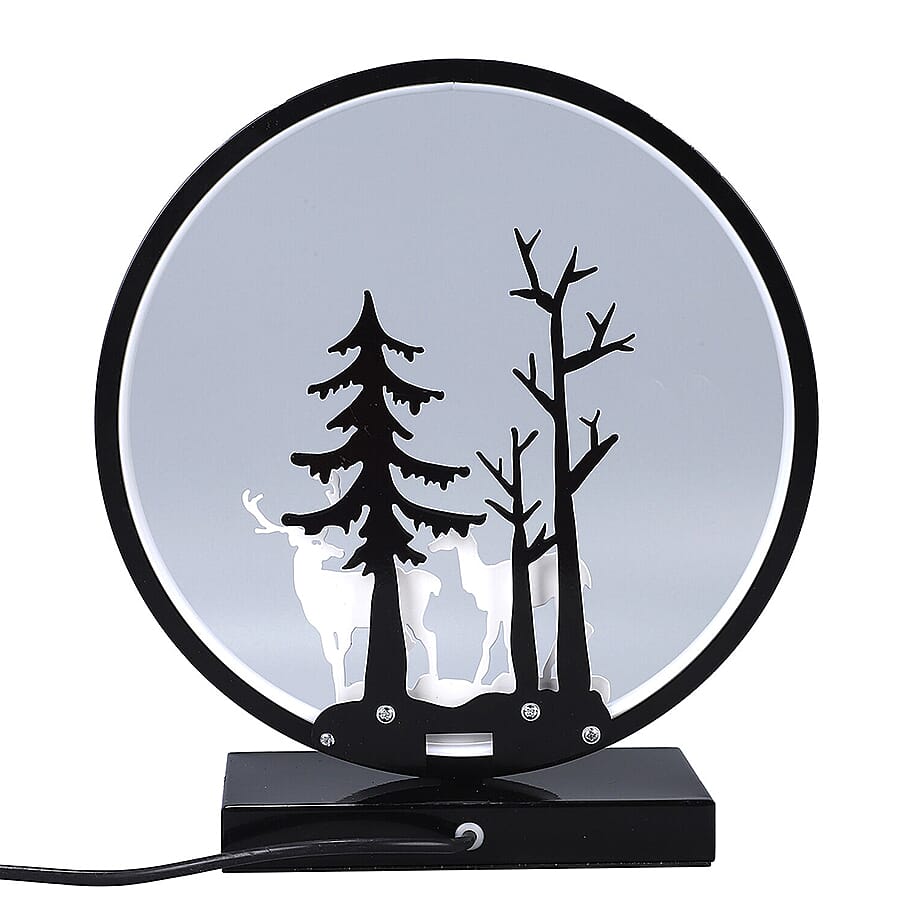 Circular Deer and Tree Pattern Table Lamp for Bedroom, Living Room, Office and Home DÃ©cor 6243870 5