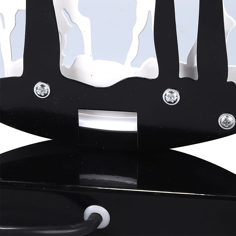Circular Deer and Tree Pattern Table Lamp