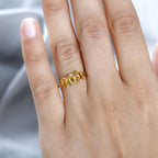 Citrine  3 Stone Ring in Vermeil YG Sterling Silver 1.50 ct  1.191  Ct.