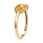 Citrine  3 Stone Ring in Vermeil YG Sterling Silver 1.50 ct  1.191  Ct.