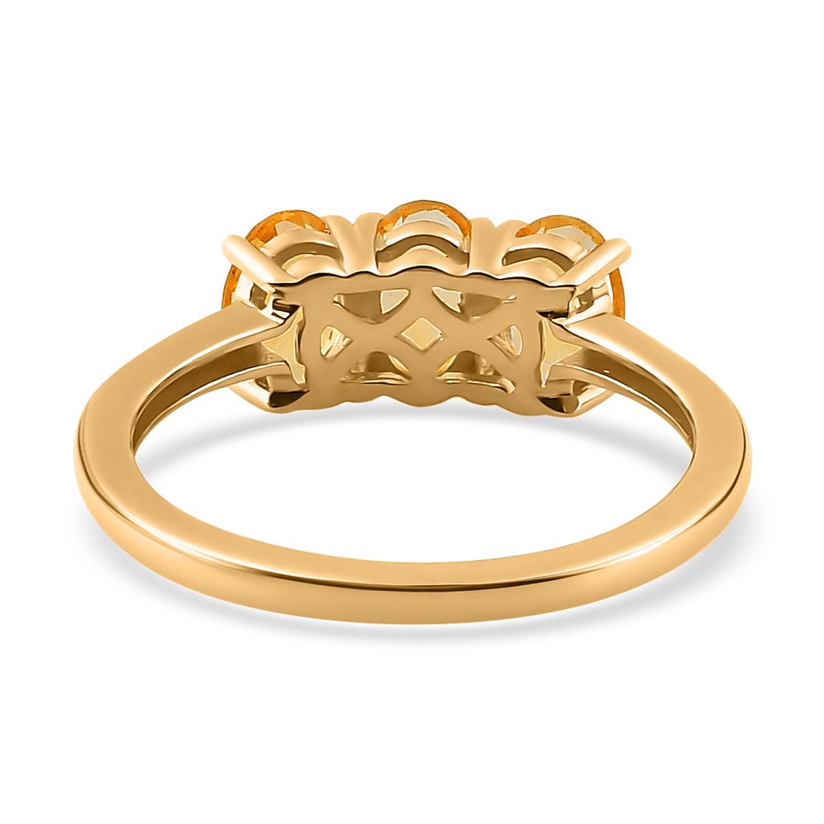 Citrine 3 Stone Ring in 18K Vermeil Yellow Gold Plated Sterling Silver 7706552 4