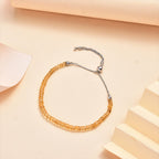 Citrine Adjustable Bracelet (Size - 6.5 - 9.5) in Rhodium Sterling Silver  10.0 Ct.
