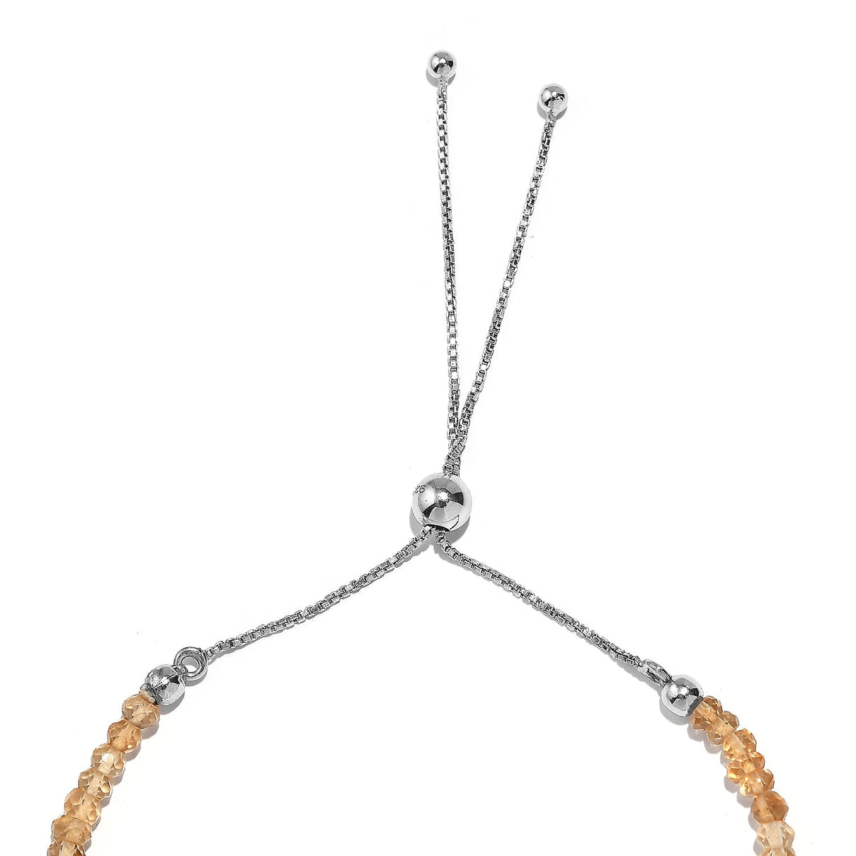 Citrine Adjustable Bracelet (Size - 6.5 - 9.5) in Rhodium Overlay Sterling Silver 10.0 Ct. 7955958 4