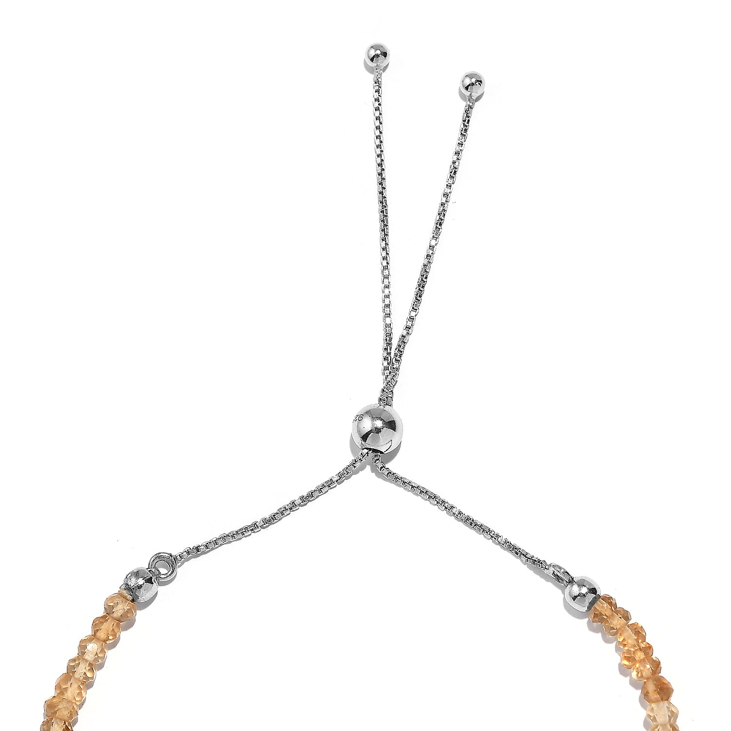Citrine Adjustable Bracelet (Size - 6.5 - 9.5) in Rhodium Overlay Sterling Silver 10.0 Ct. 7955958 4