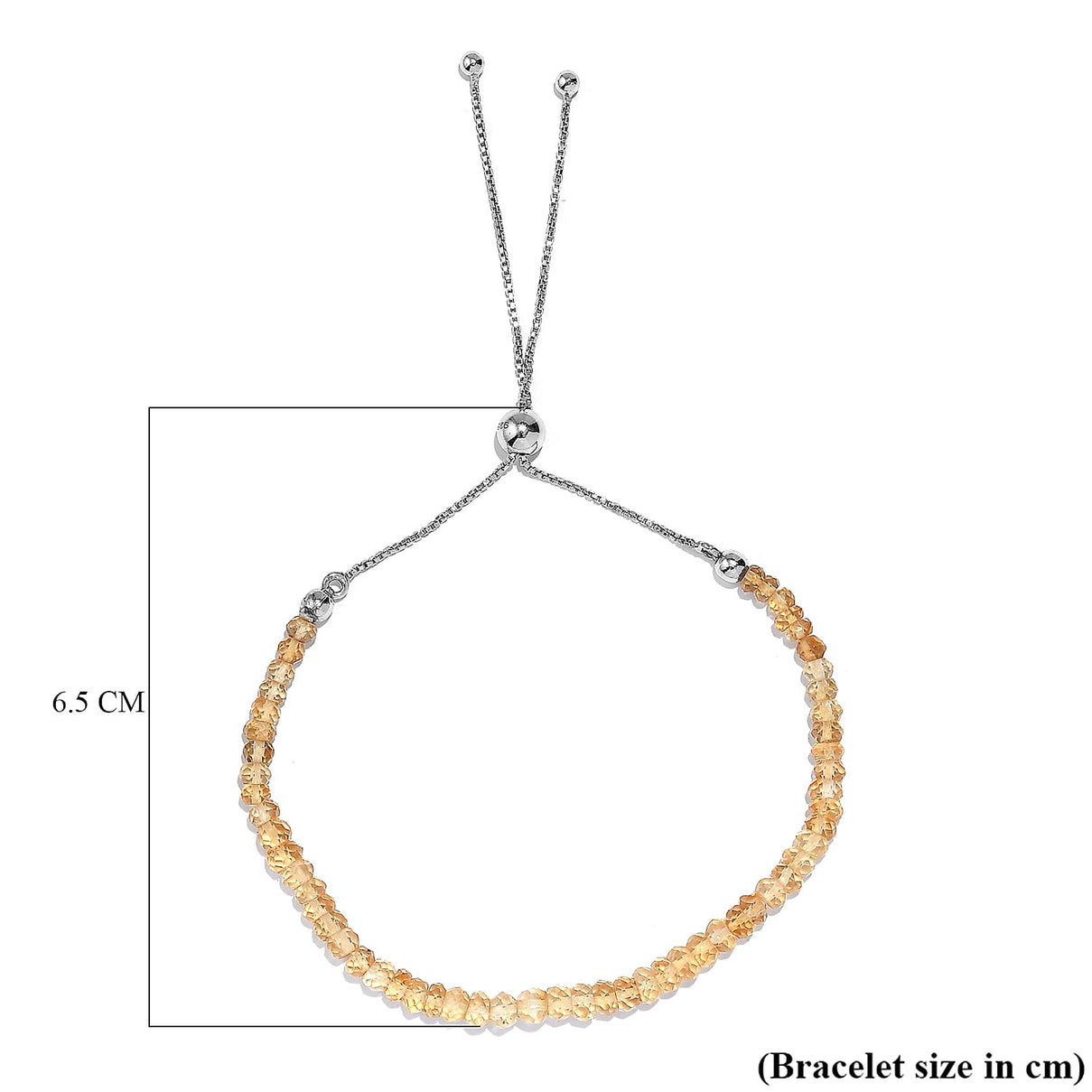 Citrine Adjustable Bracelet (Size - 6.5 - 9.5) in Rhodium Overlay Sterling Silver 10.0 Ct. 7955958 5