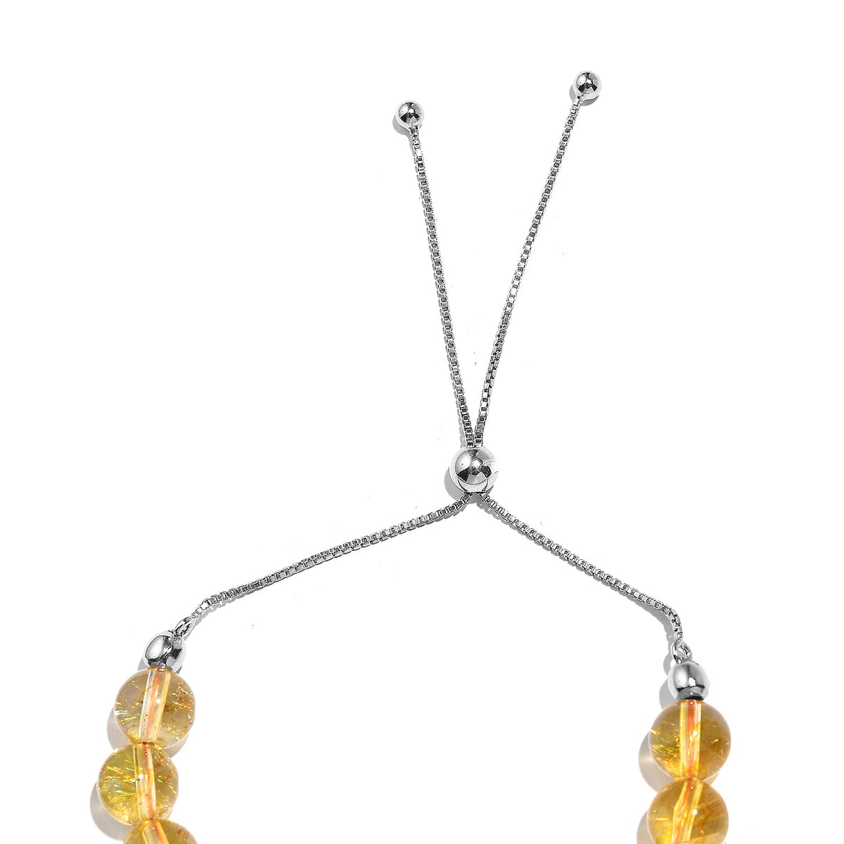 Citrine Adjustable Bracelet (Size - 6.5 - 9) in Rhodium Overlay Sterling Silver 40.0 Ct. 7955948 3