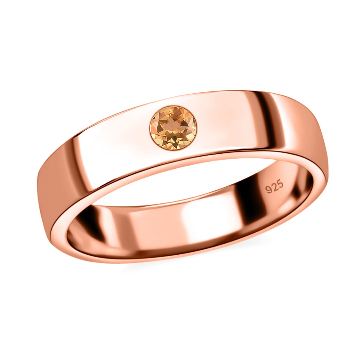 Citrine  Band Ring in Rose Gold Plated Sterling Silver 3732060 2