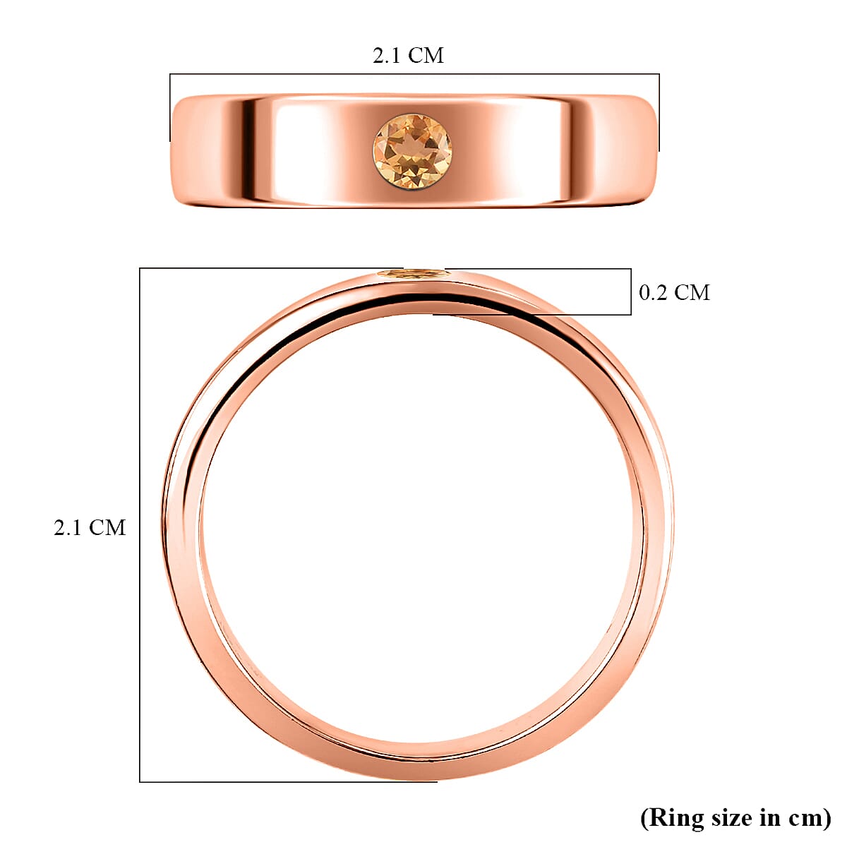 Citrine  Band Ring in Rose Gold Plated Sterling Silver 3732060 3