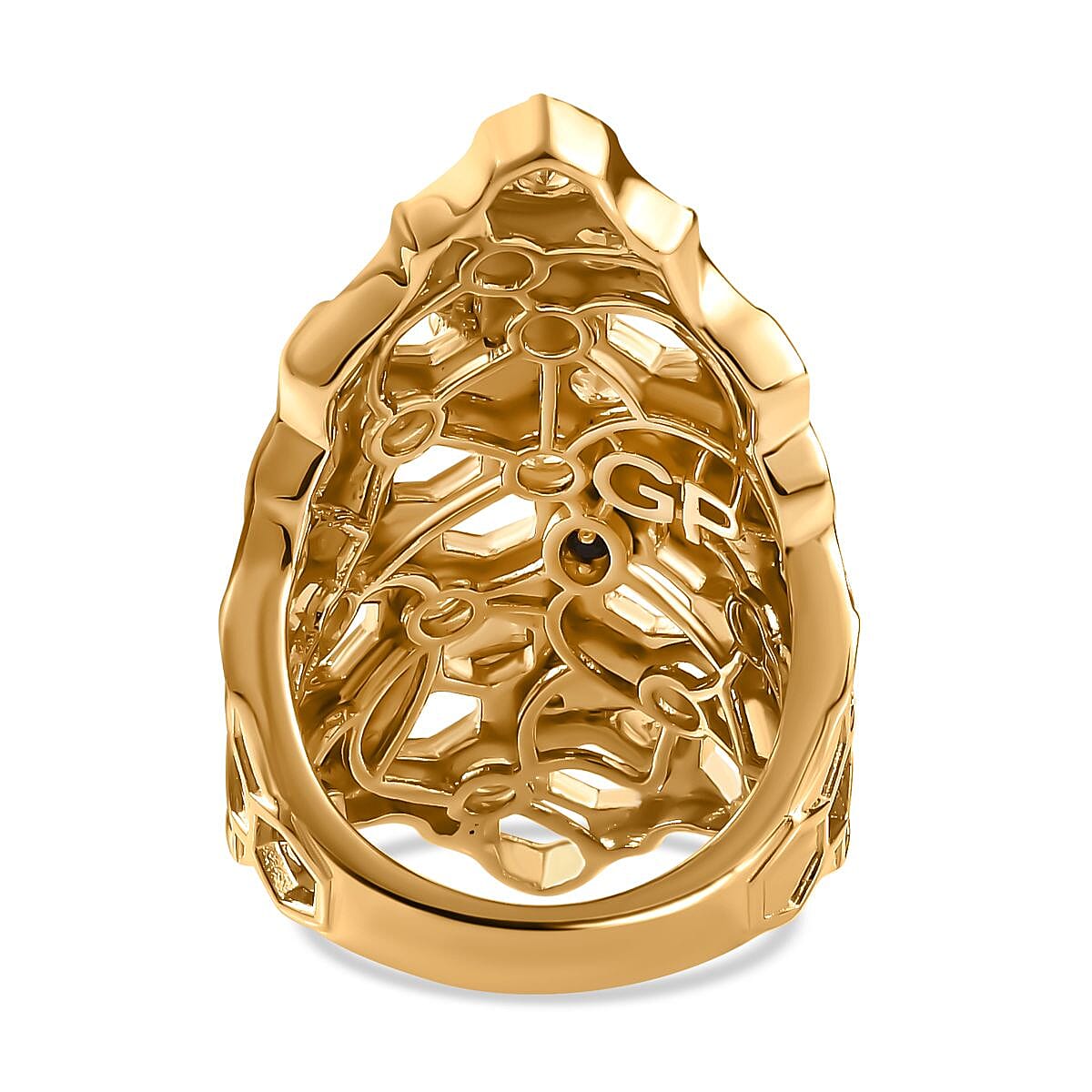 GP HoneyComb Collection - Citrine Ring in 18K YG Vermeil Plated Sterling Silver 1.33 Ct, Silver Wt 11.00 GM 7711880 4