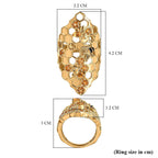 GP HoneyComb Collection - Citrine Ring in 18K YG Vermeil Plated Sterling Silver 1.33 Ct, Silver Wt 11.00 GM