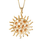 GP Celestial Collection - Citrine Sun Pendant with Chain (Size 20) in 18K Vermeil YG Plated Sterling Silver 1.59 Ct, Silver Wt. 5.73 Gms