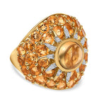 GP Celestial Collection - Citrine & Natural Zircon Ring in Platinum & 18K YG Vermeil Plated Sterling Silver 7.24 Ct