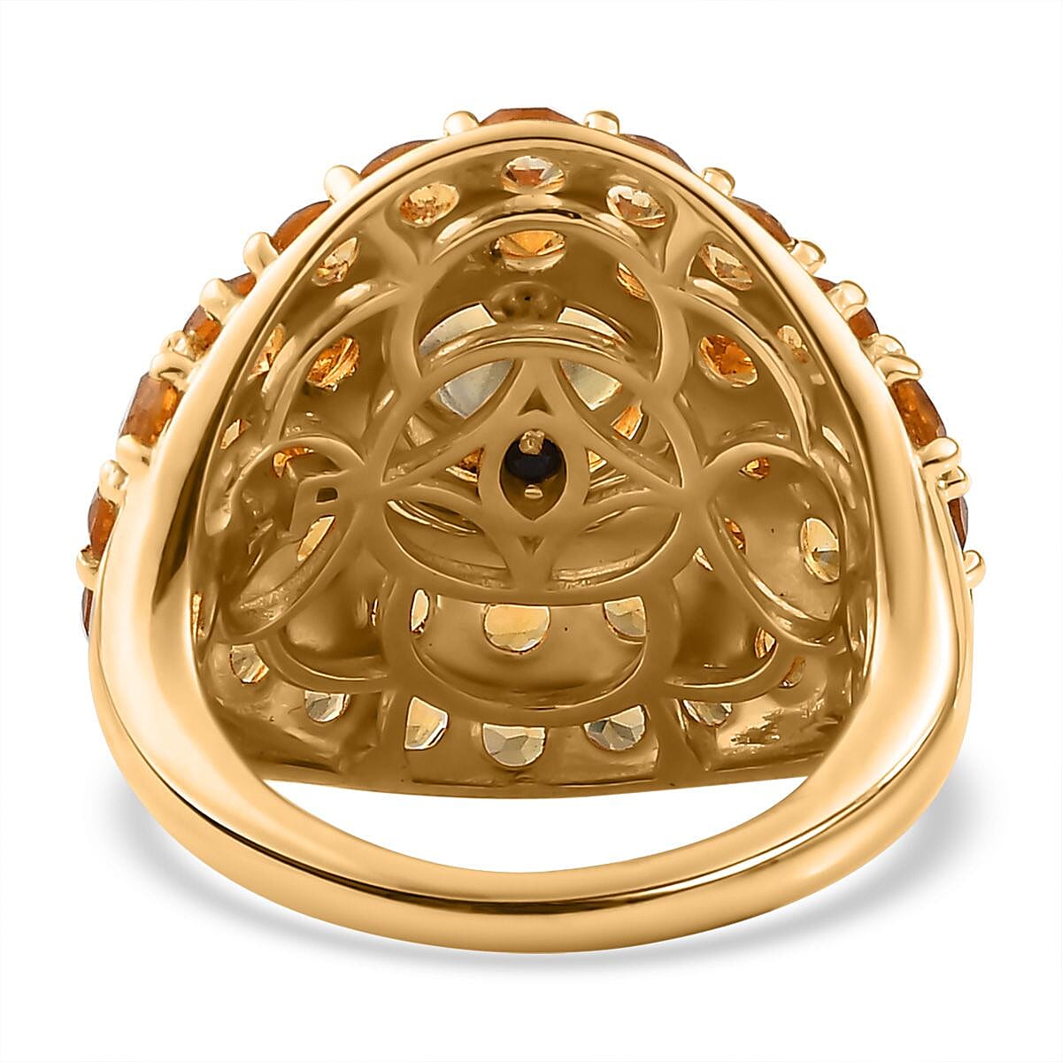 GP Celestial Collection - Citrine and Natural Zircon Ring in Platinum and 18K Vermeil Yellow Gold Plated Sterling Silver 7737453 4