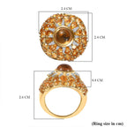 GP Celestial Collection - Citrine & Natural Zircon Ring in Platinum & 18K YG Vermeil Plated Sterling Silver 7.24 Ct