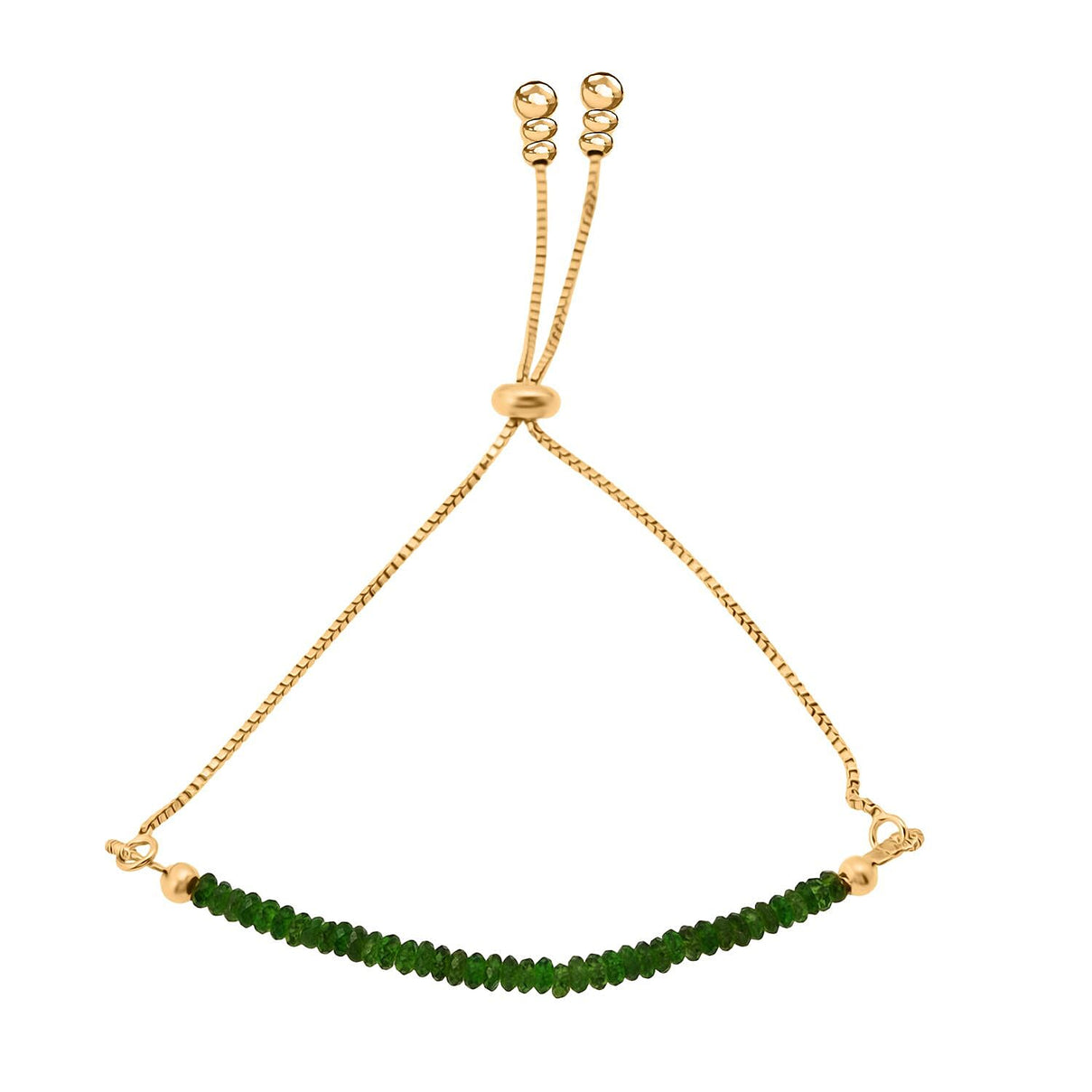 Chrome Diopside Bracelet (Size 6.5 - 8 Adjustable) in Yellow Gold Plated Sterling Silver 7.00 Ct. 8323650 0