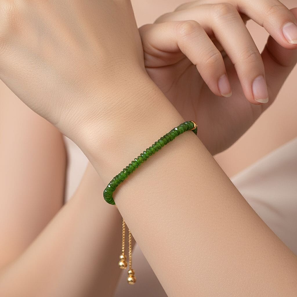 Chrome Diopside Bracelet (Size 6.5 - 8 Adjustable) in Yellow Gold Plated Sterling Silver 7.00 Ct. 8323650 3