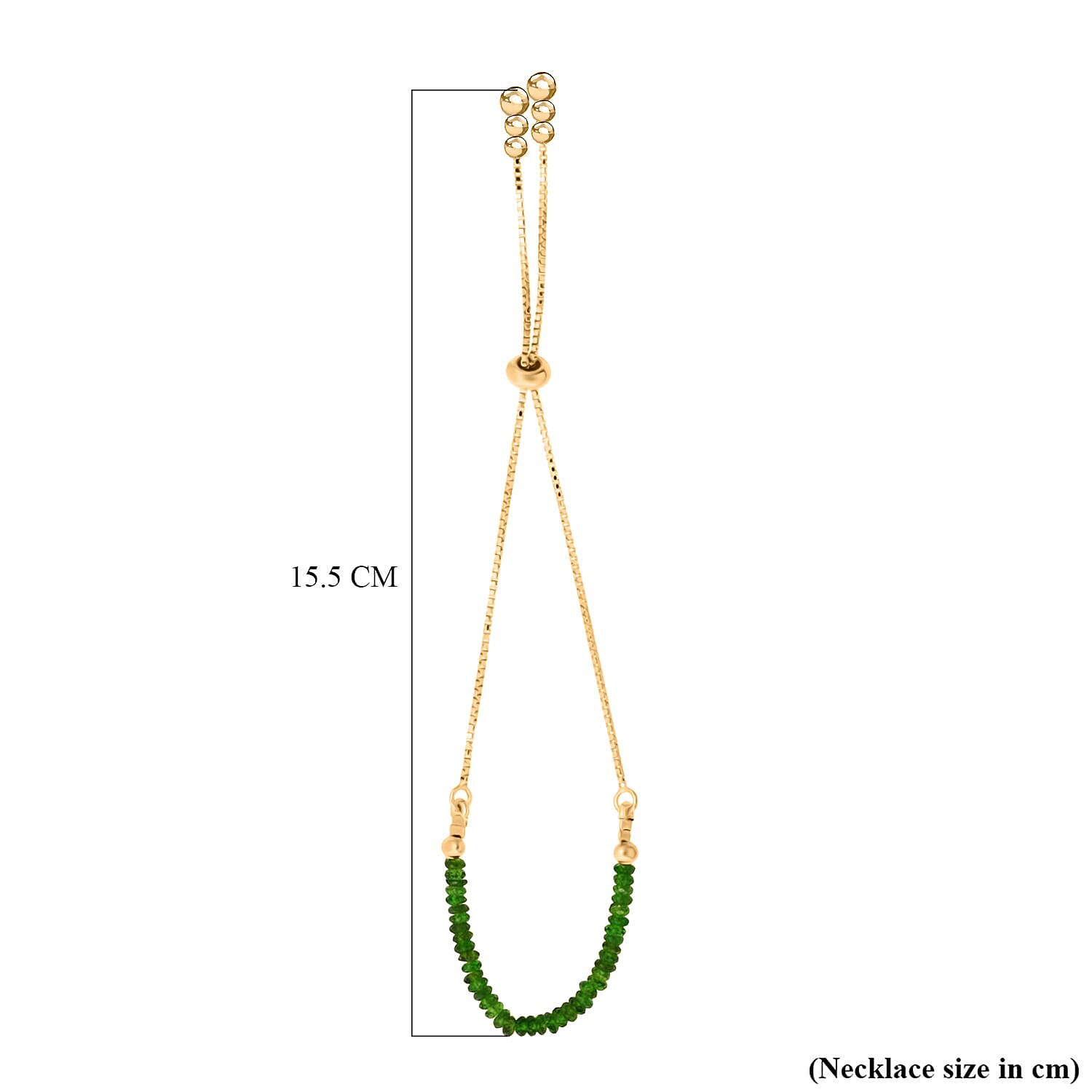 Chrome Diopside Bracelet (Size 6.5 - 8 Adjustable) in Yellow Gold Plated Sterling Silver 7.00 Ct. 8323650 5