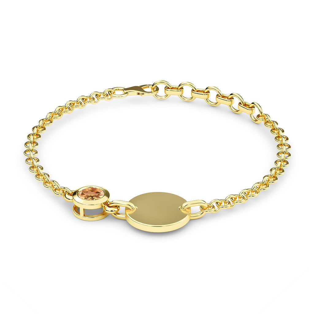 Citrine Bracelet (Size 5 with 1 Inch Extender) in 14K Gold Overlay Sterling Silver, Silver Wt 8.42 Gms