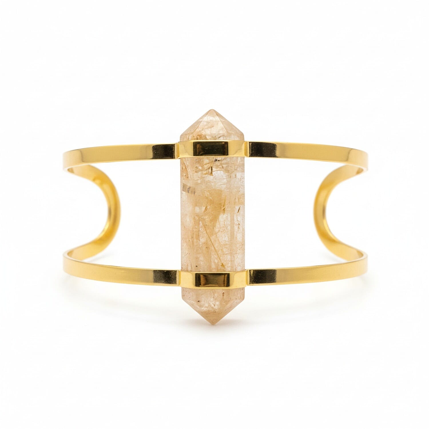 Citrine Cuff Bangle (Size 7 Adjustable) in Yellow Gold Plated 20.00 Ct. V32513354 0