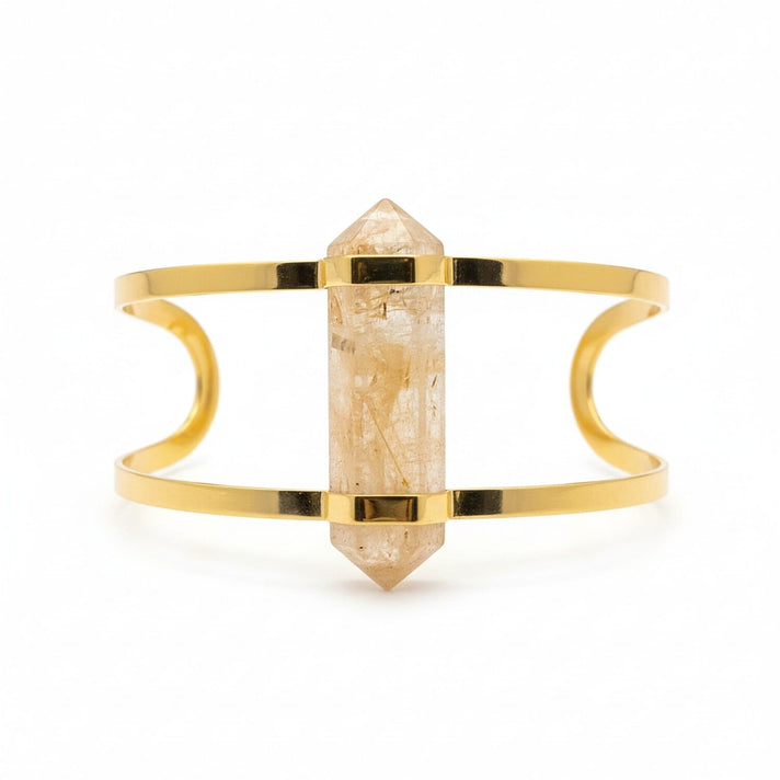 Citrine Cuff Bangle (Size 7 Adjustable) in Yellow Gold Plated 20.00 Ct. V32637337 1