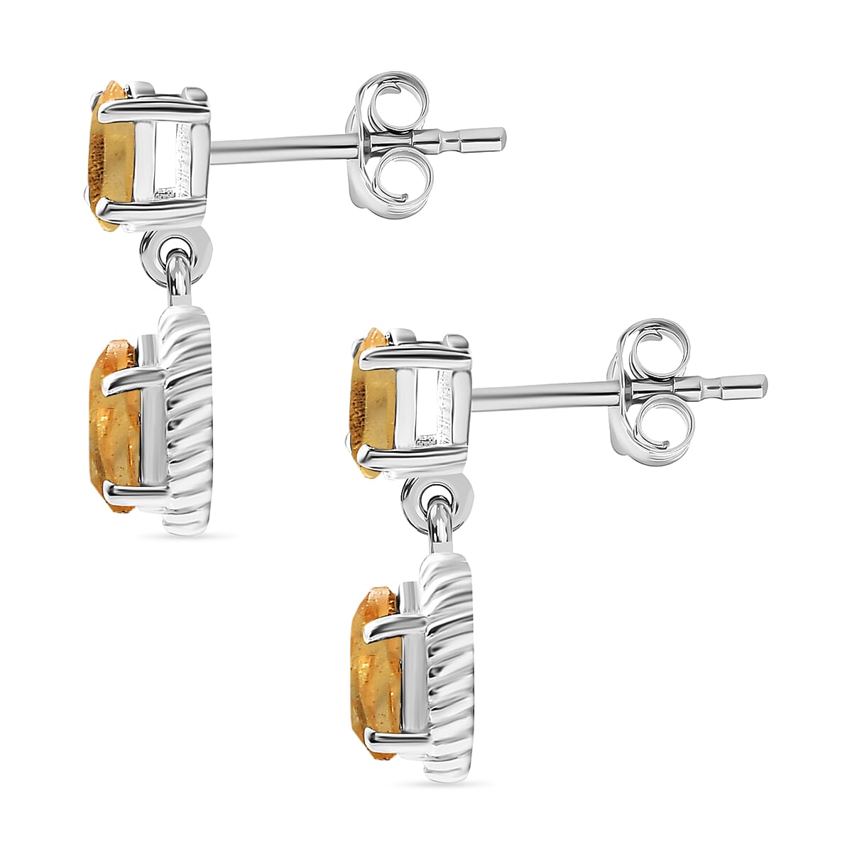 Citrine Dangle Earrings Sterling Silver 1.25 Ct 7812460 4