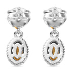 Citrine Dangle Earrings Sterling Silver 1.25 Ct