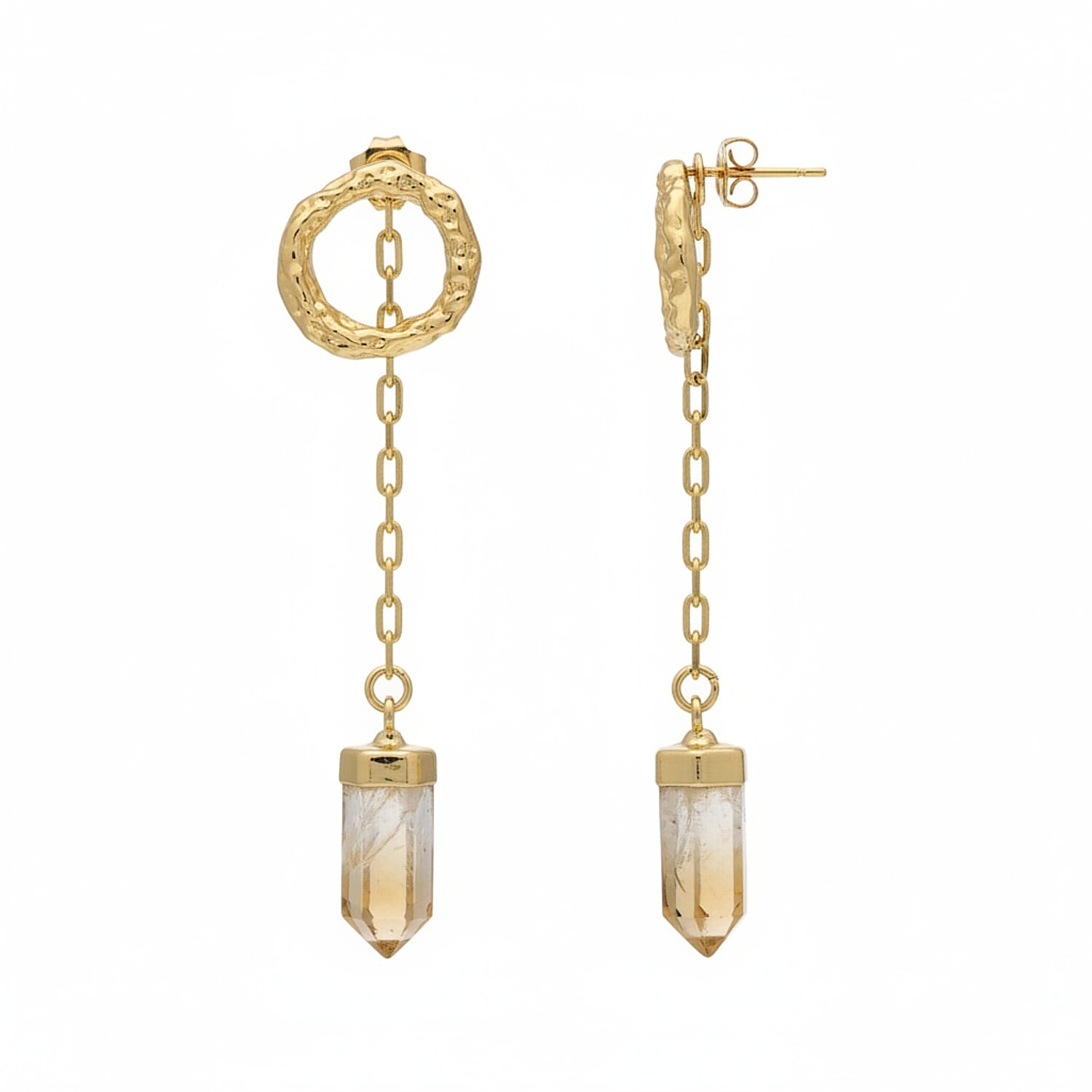 Citrine Dangling Earring with Push Back in Yellow Gold Plated 12.00 Ct. 8262236 0