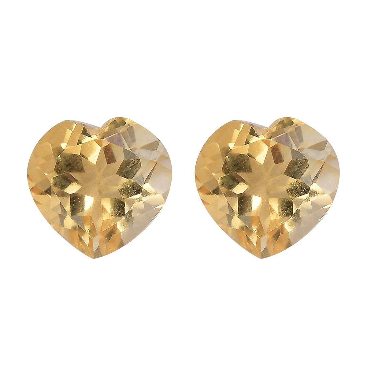 Set of 2 AA Citrine Loose Gemstones in Heart Shape (8mm) 3.02 ct. 8025474 0