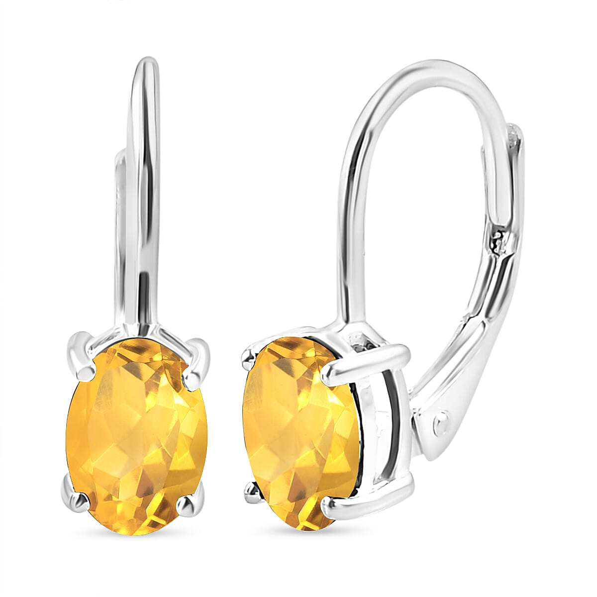 Citrine Lever Back Earrings in Sterling Silver 1.41 Ct. 7211128 0