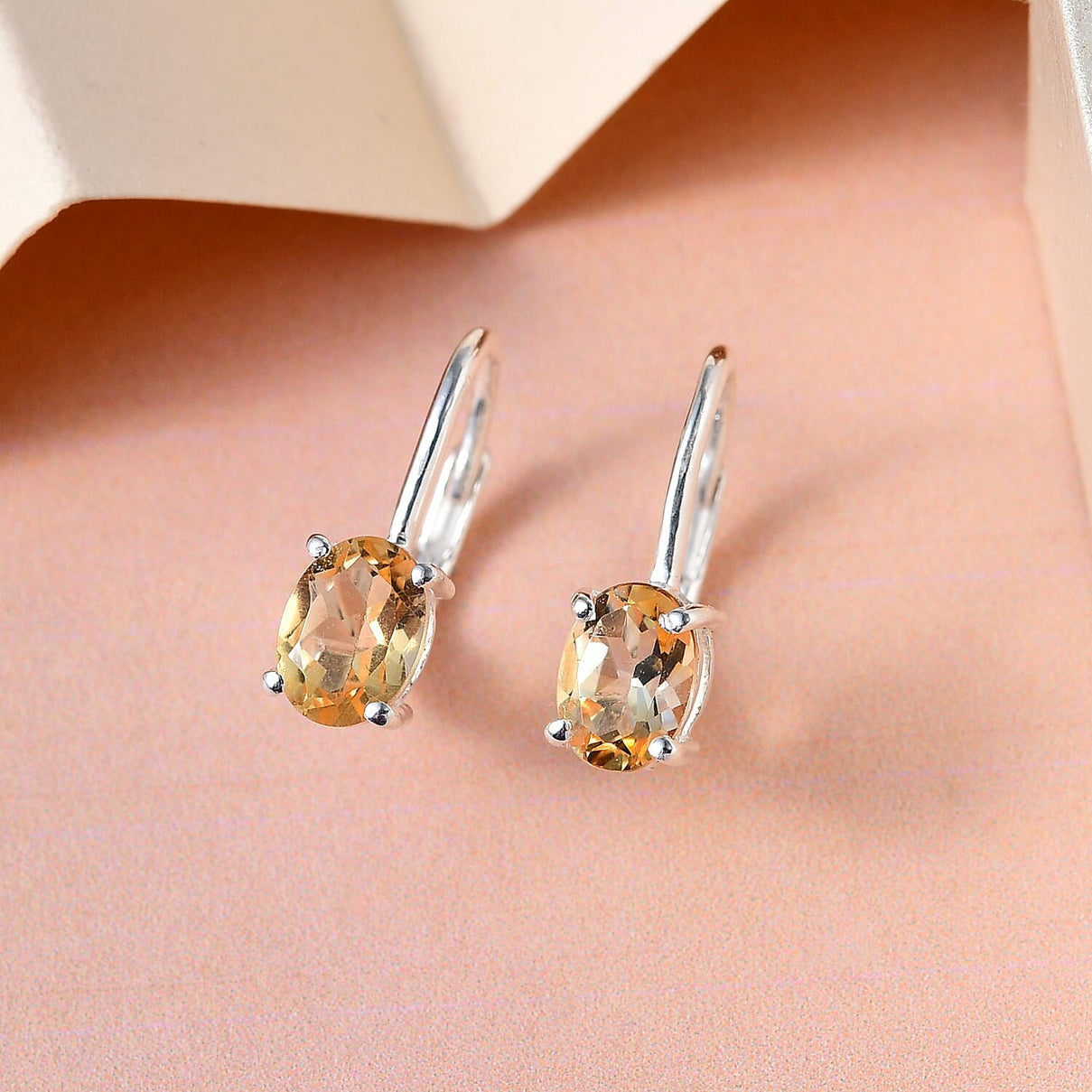 Citrine Lever Back Earrings in Sterling Silver 1.41 Ct. 7211128 2