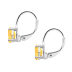 Citrine Lever Back Earrings in Sterling Silver 1.41 Ct.