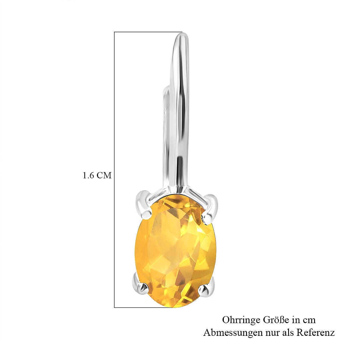 Citrine Lever Back Earrings in Sterling Silver 1.41 Ct. 7211128 5