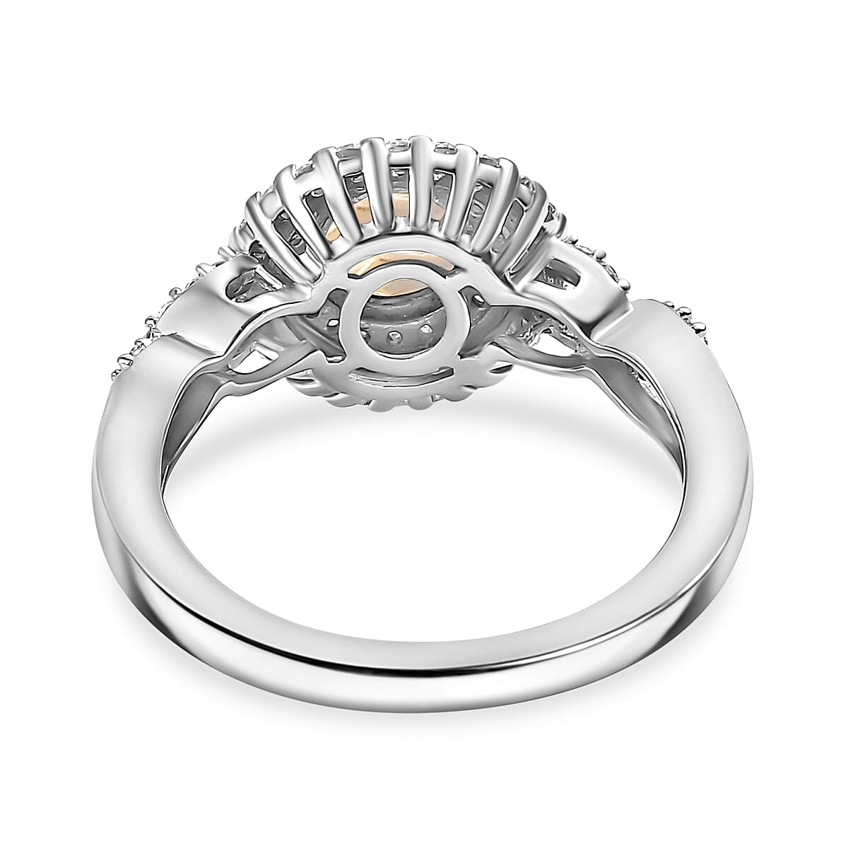 Citrine &amp; Moissanite Ring in Rhodium Overlay Sterling Silver 1.38 Ct. 8066595 9