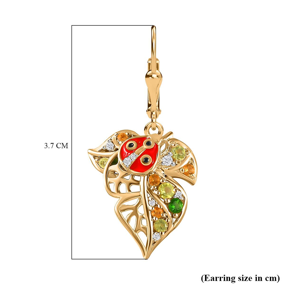 GP Leaf Collection - Citrine &amp; Multi Gemstone Earrings in 18K Vermeil YG Plated Sterling Silver, Silver Wt. 5.60 Gms 7754068 5