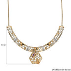 GP HoneyComb Collection - 3 in 1 Interchangeable Necklace Multi Gemstone in 18K Gold Vermeil Plated Sterling Silver 5.41 Ct, Silver Wt. 28.55 Gms. Size 20