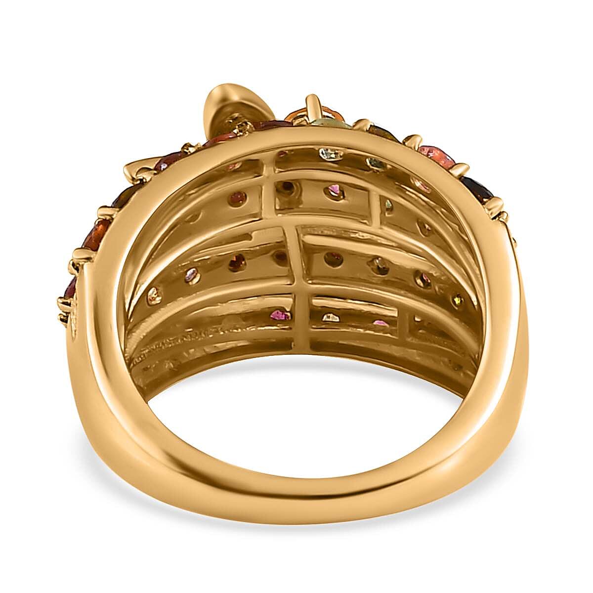 GP Italian Garden Collection - Citrine &amp; Multi Gemstone Butterfly Cluster Ring in 18K Vermeil Yellow Gold Plated Sterling Silver 3.40 Ct. 7626796 5