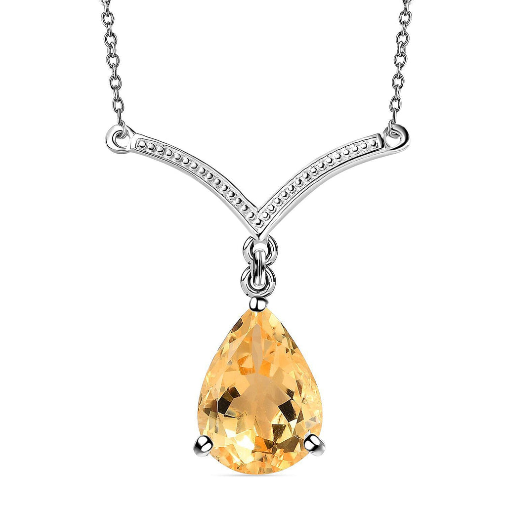 Citrine Necklace (Size - 20) in Sterling Silver 4.479 Ct.