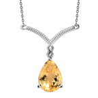 Citrine Necklace (Size - 20) in Sterling Silver 4.479 Ct.
