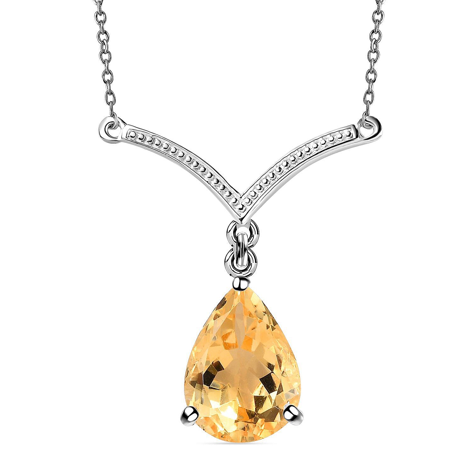 Citrine Necklace (Size - 20) in Sterling Silver 4.479 Ct. 7228567 0