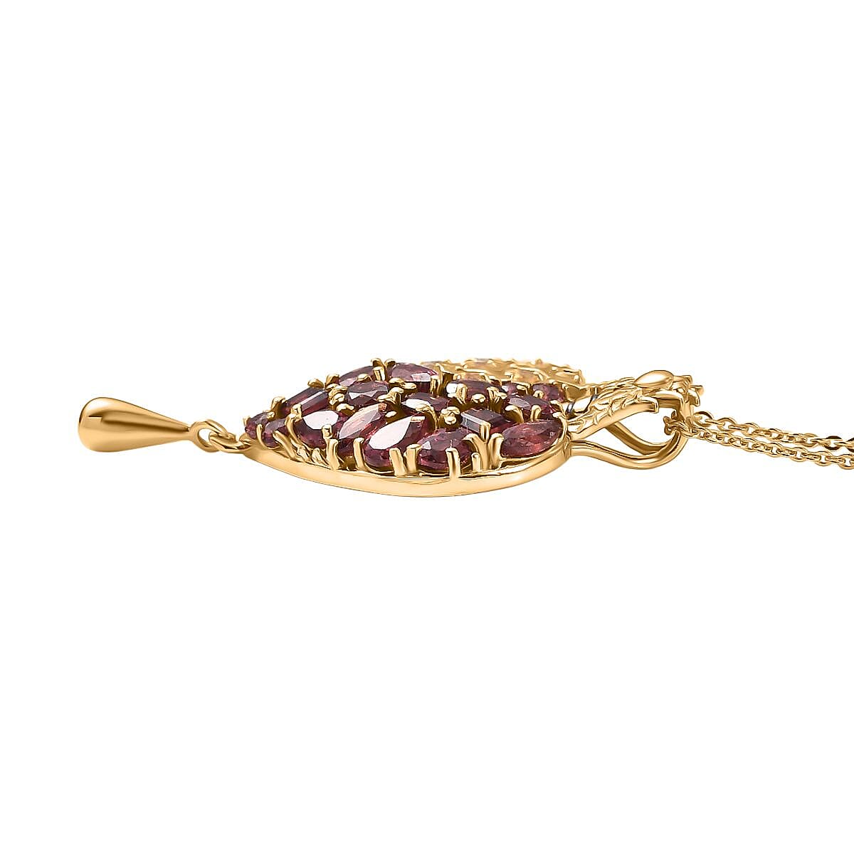 GP Honeycomb Collection- Citrine, Orissa Rose Garnet &amp; Blue Sapphire Pendant with Chain (Size 20) in 18K Vermeil Yellow Gold Plated Sterling Silver 3.53 Ct 4432446 5