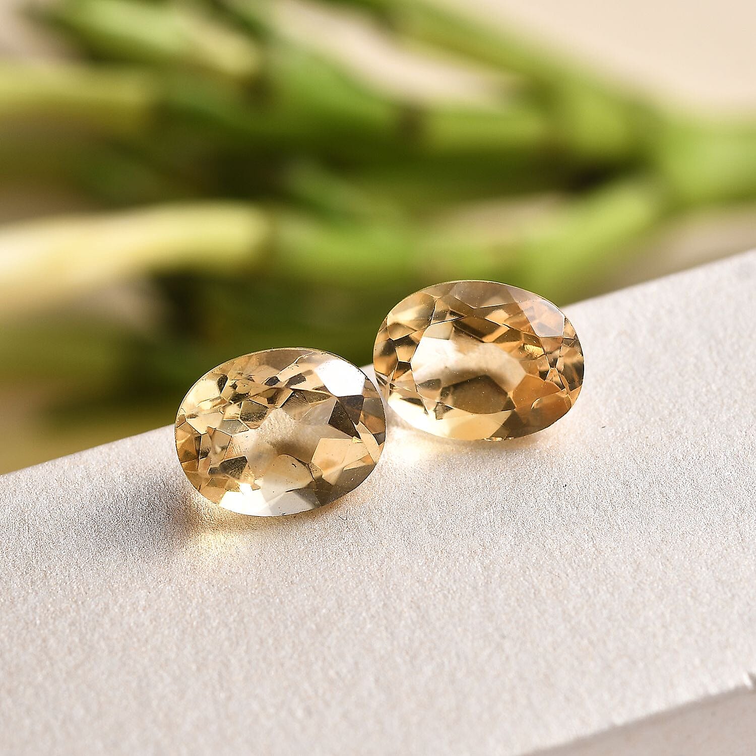 Set of 2 Citrine Loose Gemstones in Oval Shape (9x7mm) 7932382 2