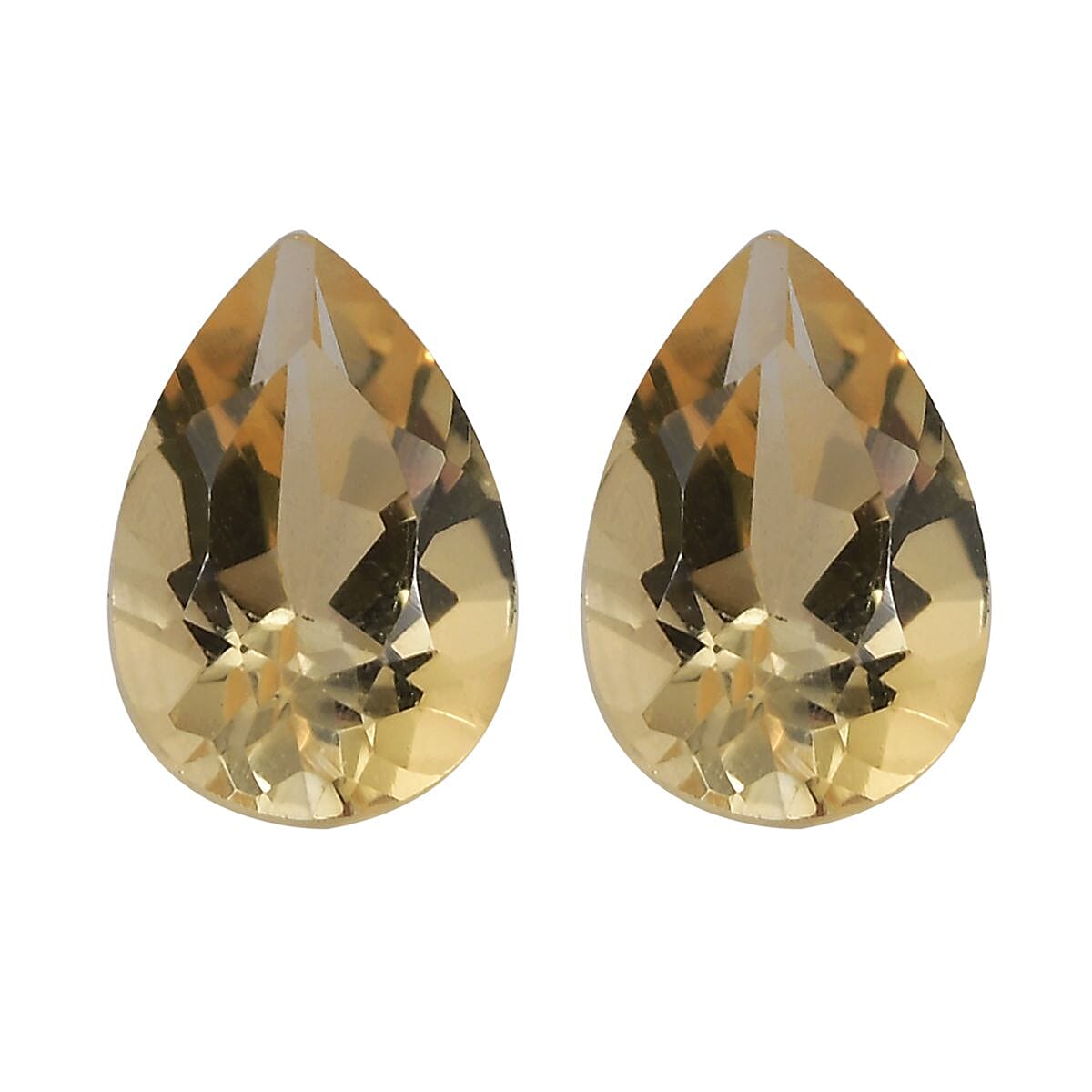 Set of 2 Citrine Loose Gemstones in Pear Shape (6x4mm) 7787467 0