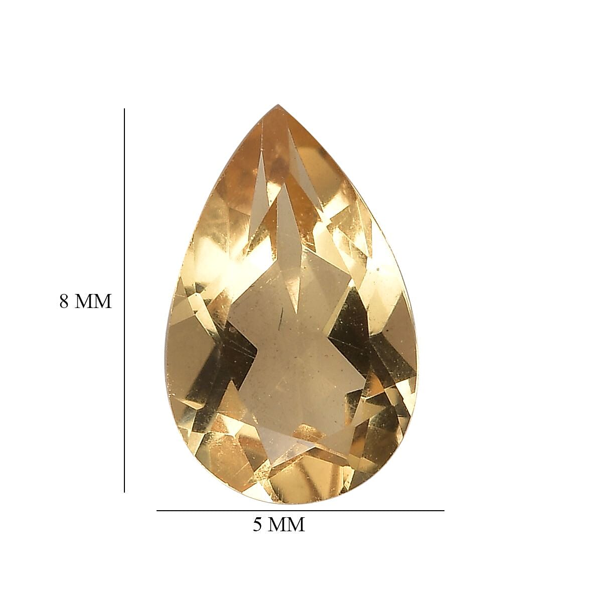 Set of 2 Citrine Loose Gemstones in Pear Cut (8x5mm) 7751293 5