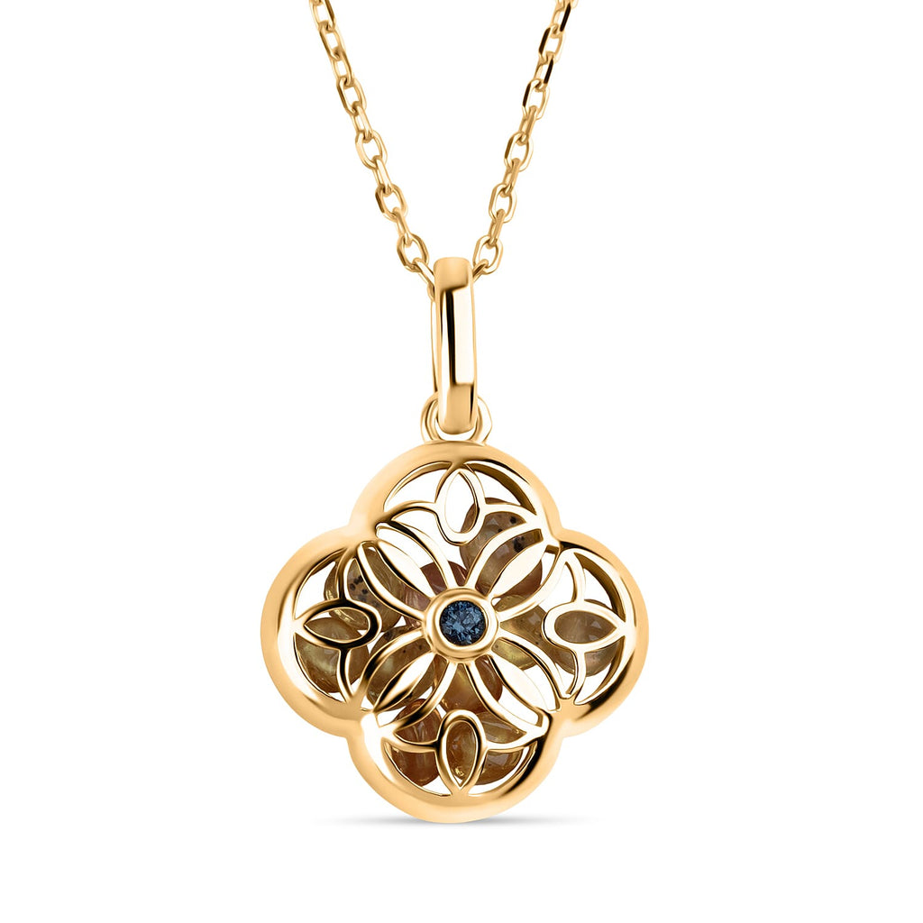 Citrine Pendant (Size 16 - 2 Ext) with Lobster Clasp in Yellow Gold Plating Sterling Silver 6.00 Ct.