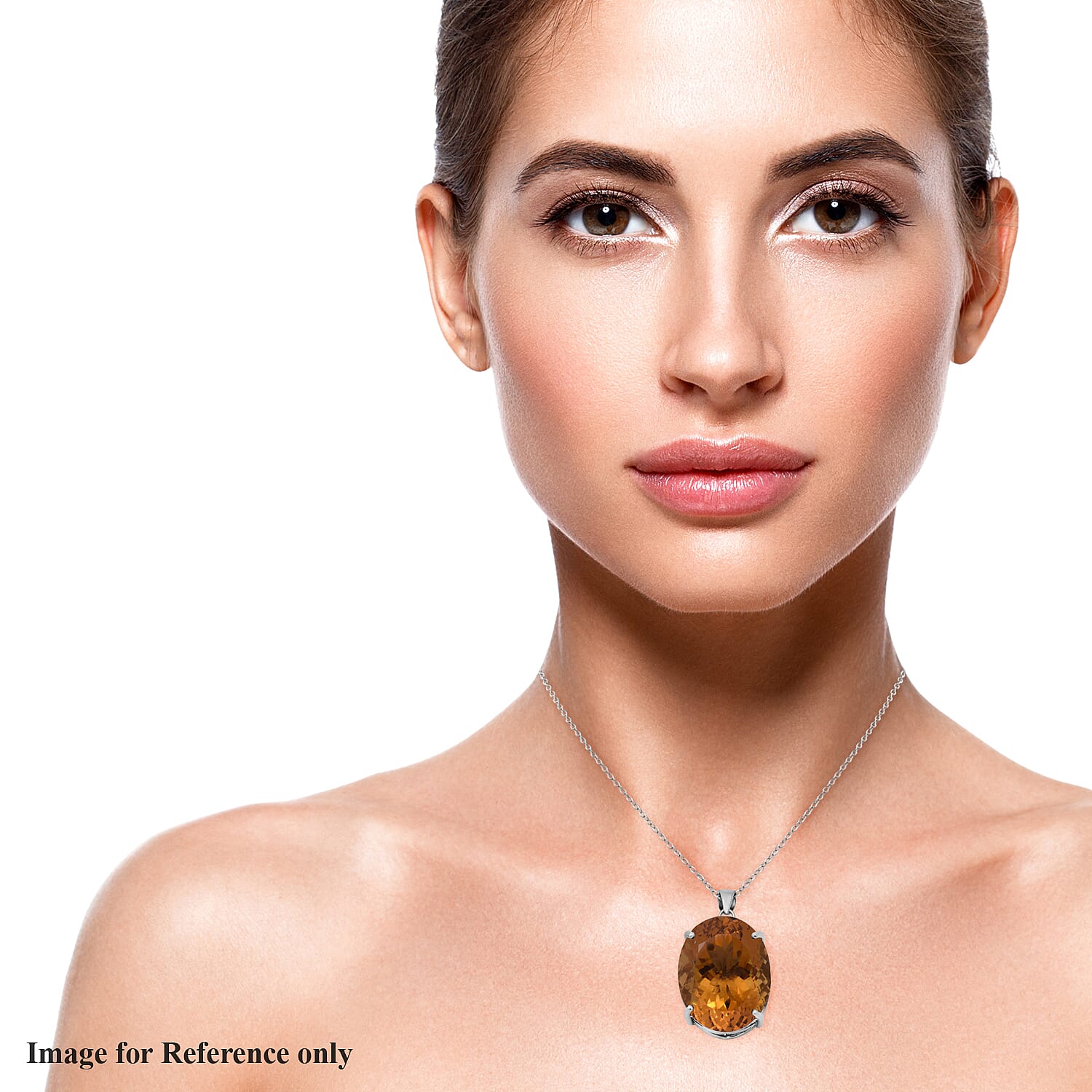 Citrine Pendant (With Chain Size 24) in Platinum Overlay Sterling Silver 47.00 Ct. 8962515 2