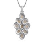 Citrine Cluster Pendant with Stainless Steel Magnetic Lock Chain (Size 20)