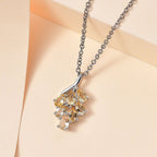 Citrine Pendant with Chain (Size 20) in Platinum Overlay Sterling Silver  1.260  Ct.