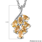 Citrine Pendant with Chain (Size 20) in Platinum Overlay Sterling Silver  1.260  Ct.
