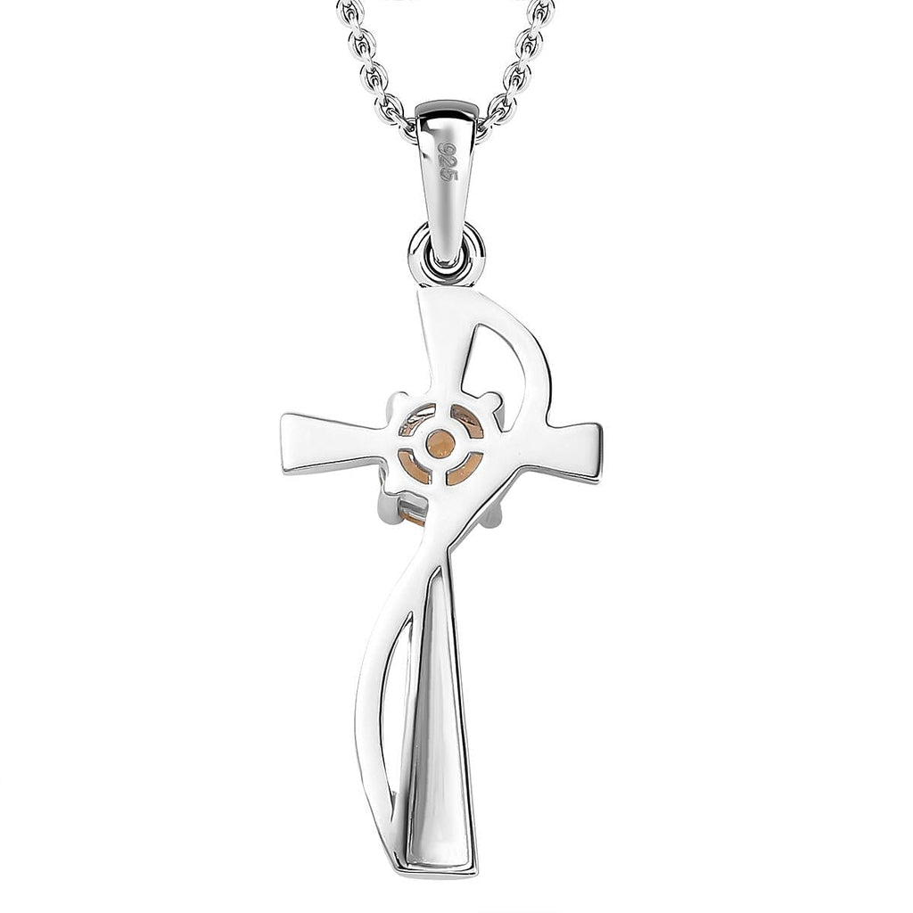 Citrine Pendant with Chain (Size 20) in Platinum Overlay Sterling Silver