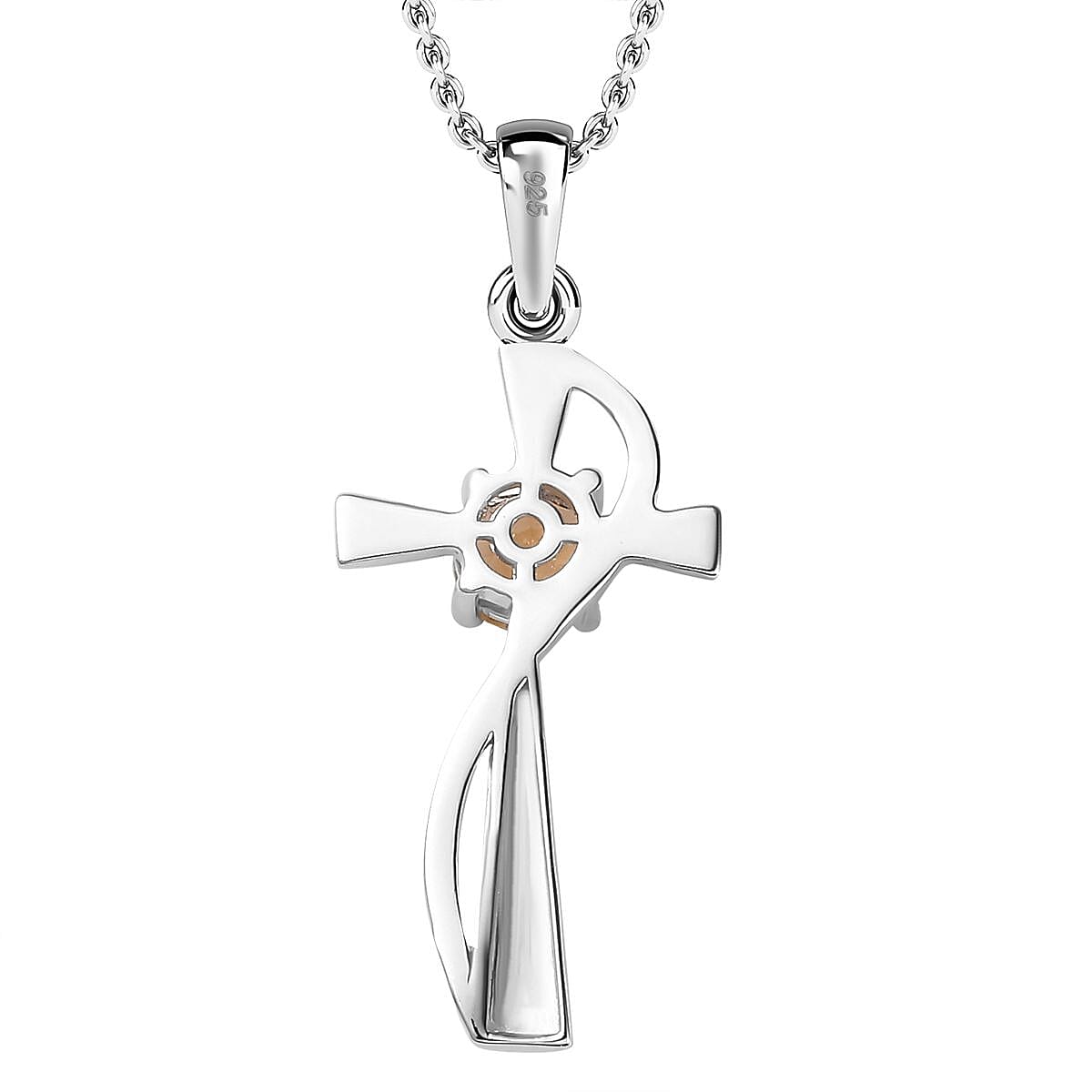 Citrine Pendant with Chain (Size 20) in Yellow Gold and Platinum Overlay Sterling Silver 4283028 5